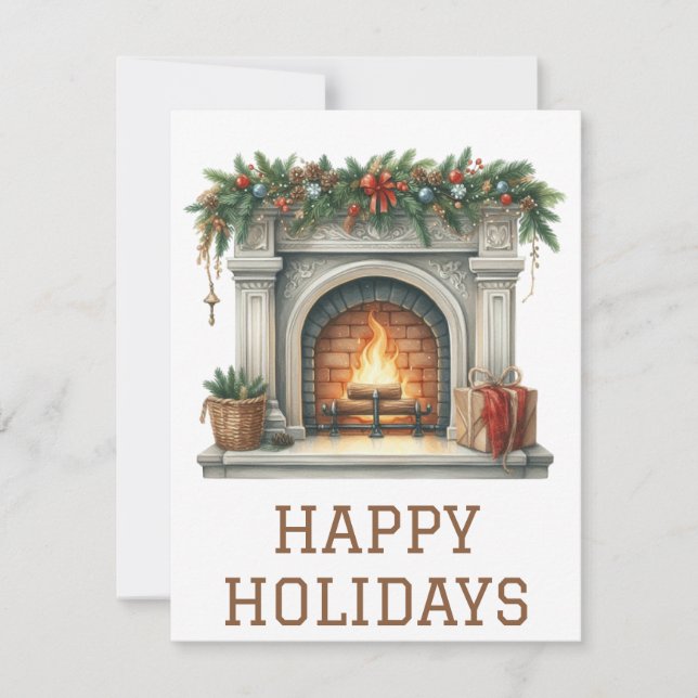 Festividades Cartão de Fogueira de Férias Festivas (Frente)