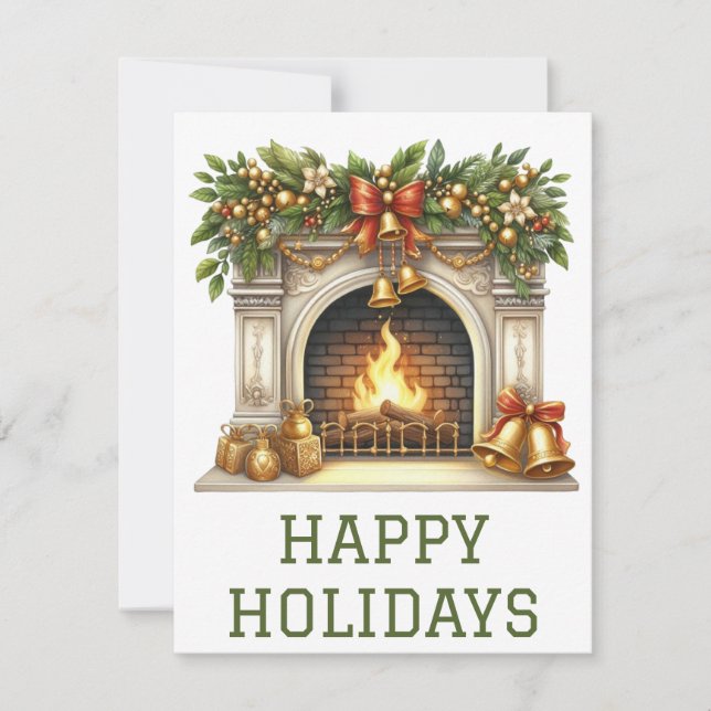 Festividades Cartão de Fogueira de Férias Festivas (Frente)