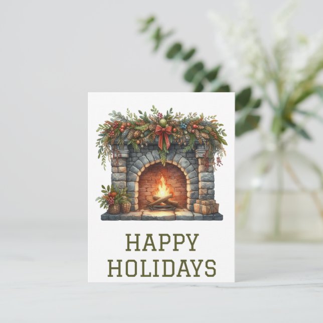 Festividades Cartão de Fogueira de Férias Festivas (Em pé/Frente)