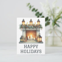 Cartão de Fogueira de Férias Festivas