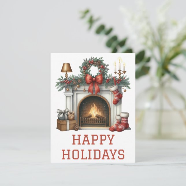 Festividades Cartão de Fogueira de Férias Festivas (Em pé/Frente)