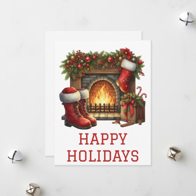 Festividades Cartão de Fogueira de Férias Festivas (Frente/Verso In Situ)