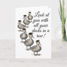 Cartão de Formatura Patos em Fila