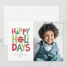 Festividades Cartão de foto colorido e divertido para as festas
