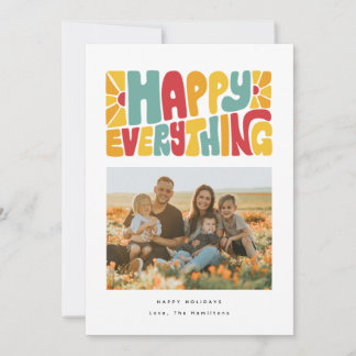 Festividades Cartão de Foto com Letras em Bolha Tudo Feliz Retr