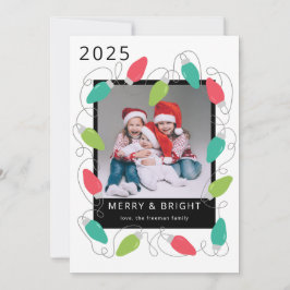 Festividades Cartão de Foto com Luzes de Natal Festivas