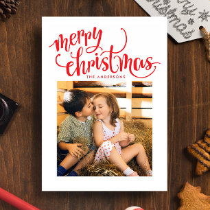 Festividades Cartão de Foto com Redemoinho de Férias de Natal F