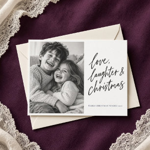 Festividades Cartão de Foto com Roteiro de Amor, Riso e Natal