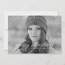 Cartão de Foto com Sobreposição de Neve de Natal D