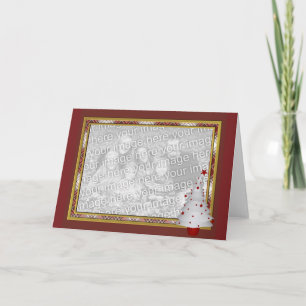 Festividades Cartão de Foto da Árvore de Natal Branco KRW Lil