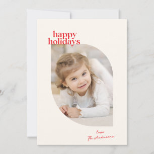 Festividades Cartão de Foto da Família Divertida com Letra de C