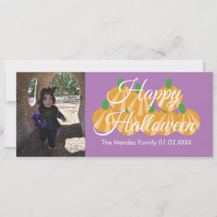 Festividades Cartão de Foto de Abóbora Laranja de Halloween