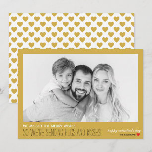Festividades Cartão de Foto de Abraços e Beijos de Desejos Perd