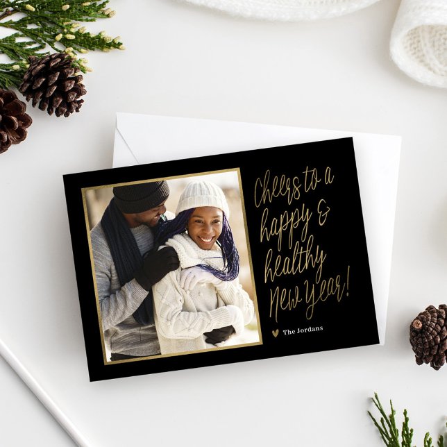 Festividades Cartão de Foto de Ano Novo Feliz e Saudável (Criador carregado)