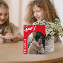Festividades Cartão de Foto de Boas Festas com Letra Moderna Ve
