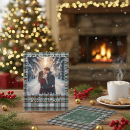 Festividades Cartão de Foto de Compromisso de Inverno Personali