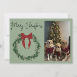 Festividades Cartão de Foto de Coroa de Natal Feliz