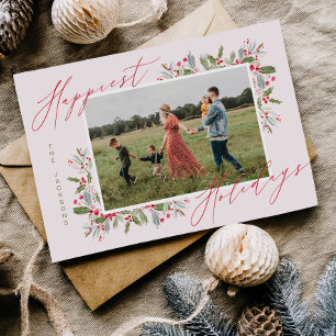 Festividades Cartão de Foto de Família do Feriado de Natal com