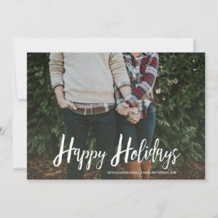 Festividades Cartão de Foto de Feliz Férias em Tartan Moderno