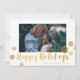 Festividades Cartão de foto de Feliz Natal com flocos de neve d