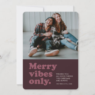 Festividades Cartão de foto de férias ameixa com vibrações aleg