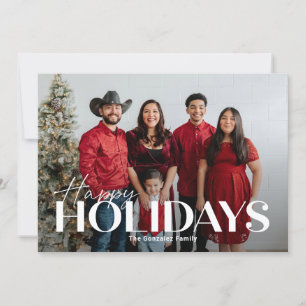Festividades Cartão de Foto de Férias Clássico e Alegre
