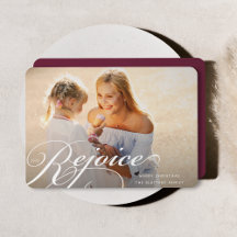 Cartão de Foto de Férias com Floreio Clássico