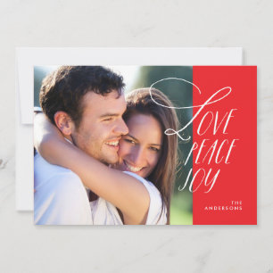 Festividades Cartão de Foto de Férias com Letras Grandes Amor P