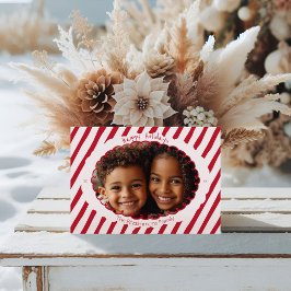 Festividades Cartão de Foto de Férias com Listra de Cana-de-Açú