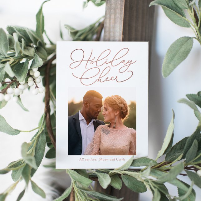 Festividades Cartão de Foto de Férias com Mensagem Simples COR  (Criador carregado)