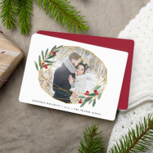 Cartão de Foto de Férias com Pedra Preciosa