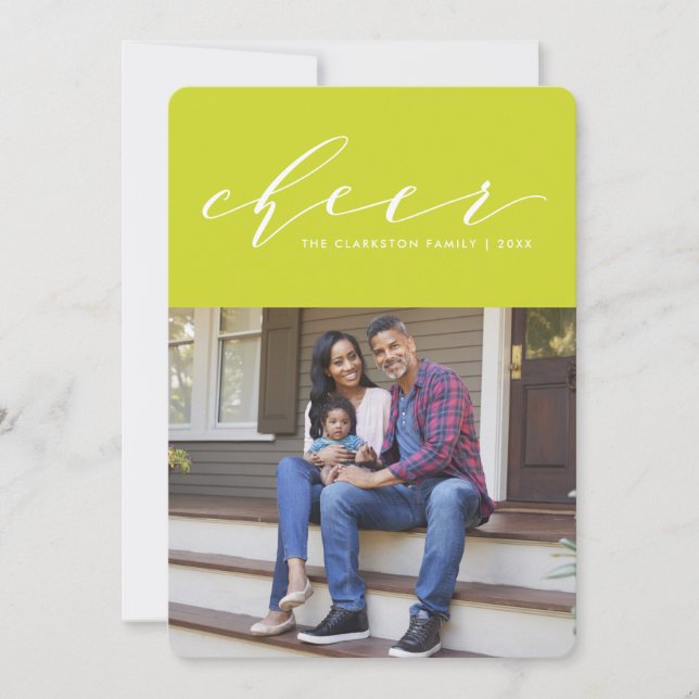 Festividades Cartão de foto de férias com script divertido e al (Frente)