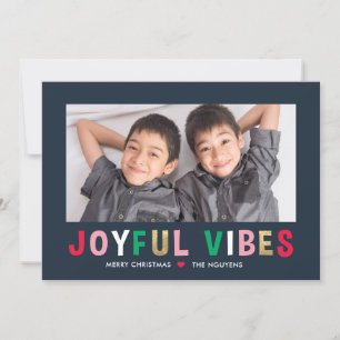 Festividades Cartão de Foto de Férias de Cor Editável Joyful Vi