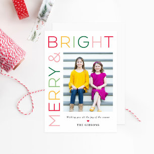 Festividades Cartão de Foto de Férias de Cor Editável Tão Brilh