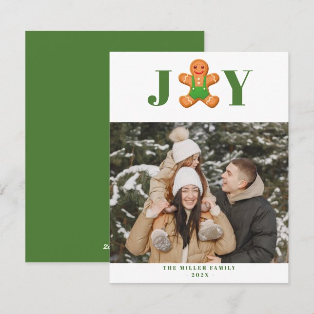 Festividades Cartão de Foto de Férias de Natal com Biscoito de  (Frente/Verso)