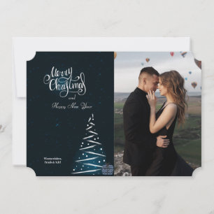 Festividades Cartão de Foto de Férias Elegante
