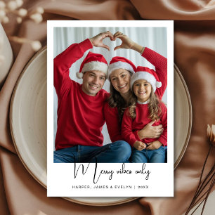 Festividades Cartão de foto de férias em família Elegant Merry 