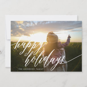 Festividades Cartão de Foto de Férias Felizes Lindos com Letra