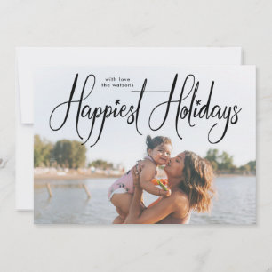 Festividades Cartão de Foto de Férias Mais Felizes com Escrita
