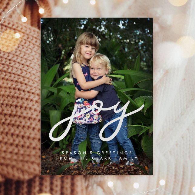 Festividades Cartão de foto de férias Minimalist Joy (Criador carregado)