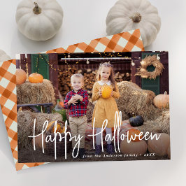 Festividades Cartão de Foto de Halloween com Letra Moderna
