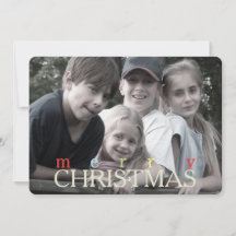 Cartão de Foto de Luzes de Natal de Dupla Face