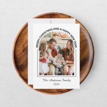 Cartão de Foto de Natal Alegre Casual Festivo