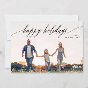Festividades Cartão de Foto de Natal Branco e Feliz Férias