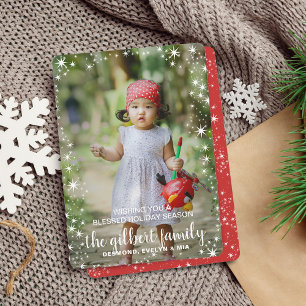 Festividades Cartão de Foto de Natal com Borda de Estrela Festi