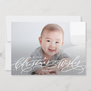 Festividades Cartão de Foto de Natal com Desejos Editáveis por