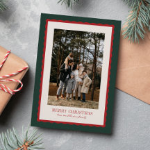 Cartão de foto de Natal com pontos e moldura ondul