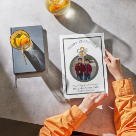 Festividades Cartão de Foto de Natal Coquette Black Bow