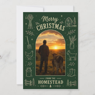 Festividades Cartão de Foto de Natal da Fazenda Homestead Alegr