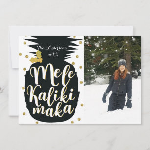 Festividades Cartão de Foto de Natal do Abacaxi Mele Kalikimaka